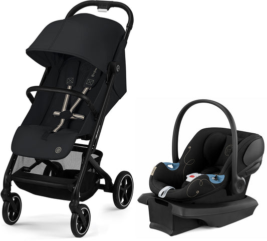 Cybex Beezy 2 + Aton G SensorSafe Travel System Bundle - Magic Black / Moon Black