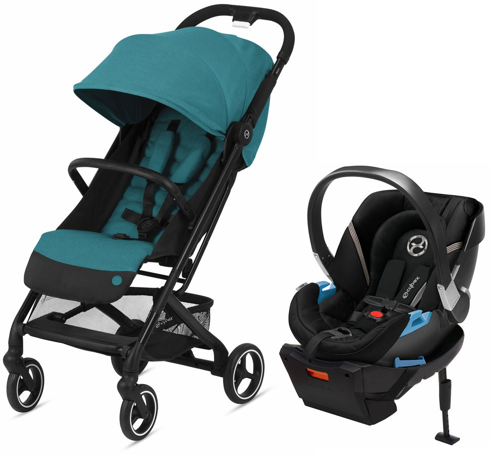 Cybex Beezy + Aton 2 Travel System Bundle - River Blue / Deep Black