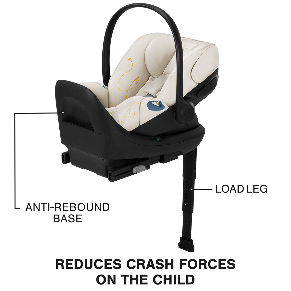 Cybex Cloud G Lux SensorSafe Comfort Extend Reclining Infant Car Seat - Seashell Beige