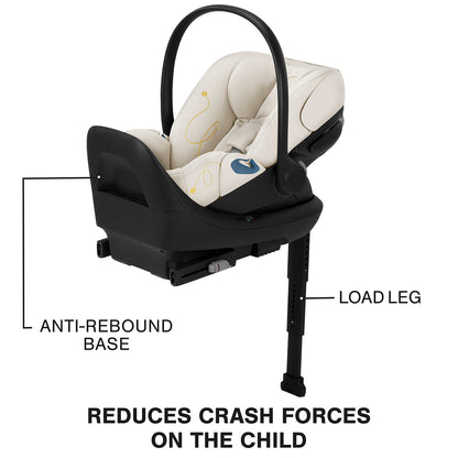 Cybex Cloud G Lux SensorSafe Comfort Extend Reclining Infant Car Seat - Seashell Beige