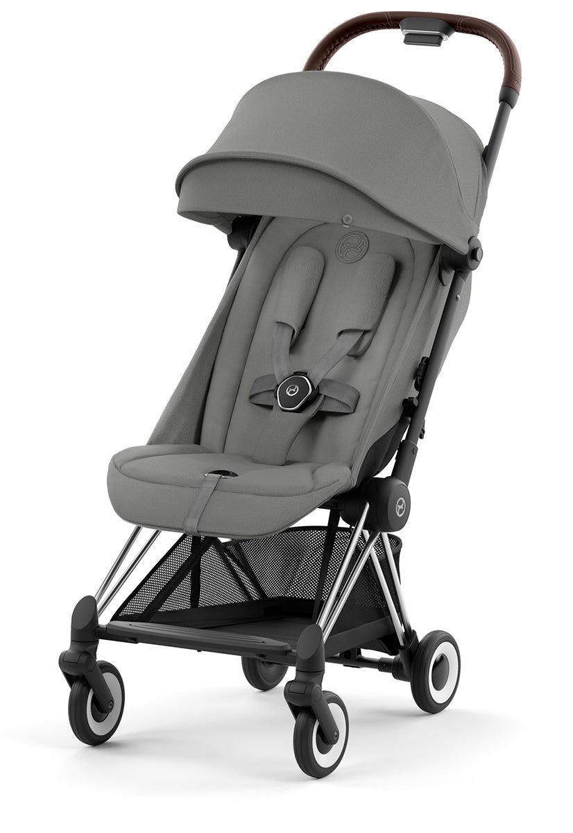 Cybex COYA Compact Stroller - Chrome / Dark Brown / Mirage Grey