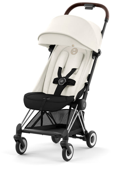 Cybex COYA Compact Stroller - Chrome / Dark Brown / Off White