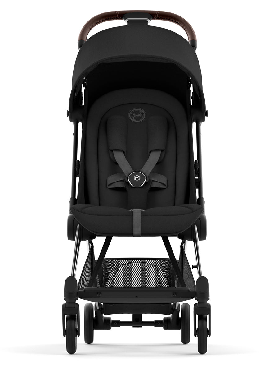 Cybex COYA Compact Stroller + Cloud G Lux SensorSafe Travel System Bundle - Chrome / Leaf Green / Moon Black