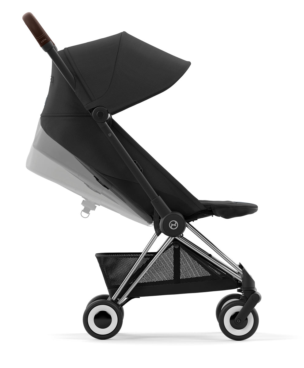 Cybex COYA Compact Stroller + Cloud G Lux SensorSafe Travel System Bundle - Matte Black / Sepia Black / Moon Black