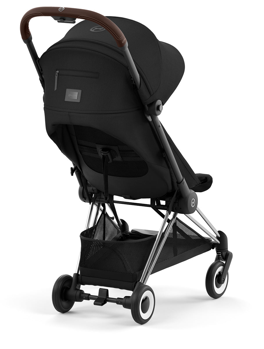 Cybex COYA Compact Stroller + Cloud G Lux SensorSafe Travel System Bundle - Matte Black / Peach Pink / Moon Black