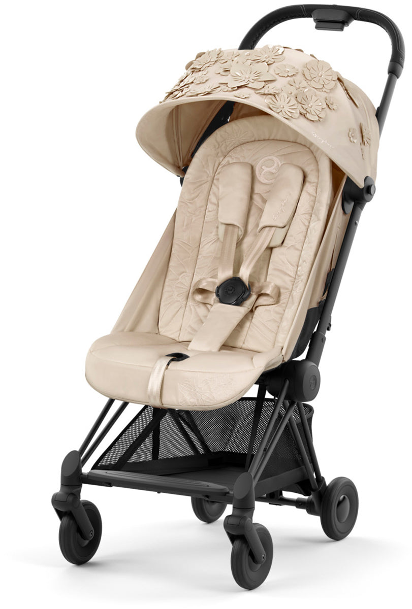 Cybex COYA Compact Stroller - Simply Flowers - Beige / Matte Black