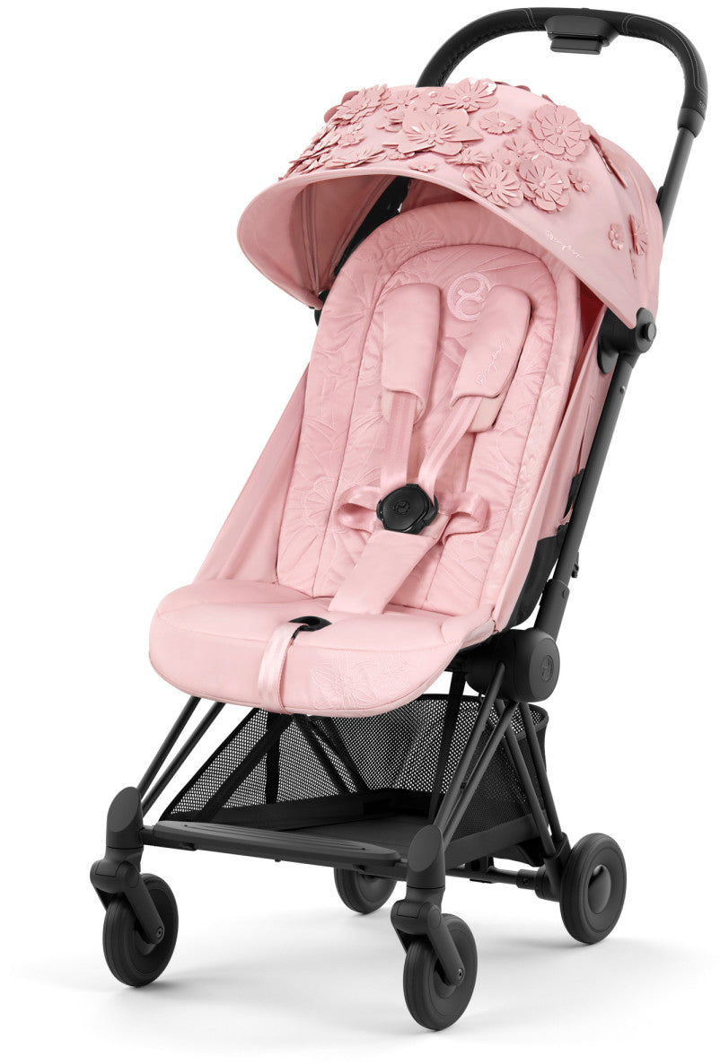 Cybex COYA Compact Stroller - Simply Flowers - Pink / Matte Black