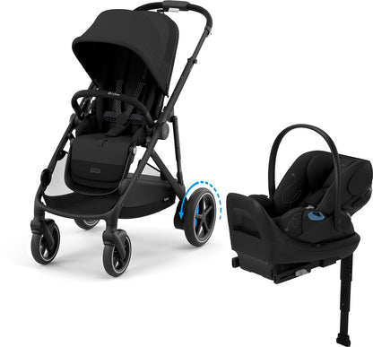 Cybex eGazelle S + Cloud G Lux SensorSafe Travel System Bundle - Black Frame / Moon Black / Moon Black