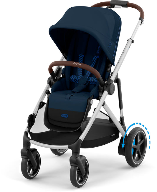 Cybex eGazelle S Electronic Assist Stroller - Silver Frame / Ocean Blue