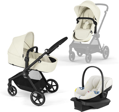 Cybex EOS 5-in-1 Stroller + Aton G Travel System - Seashell Beige