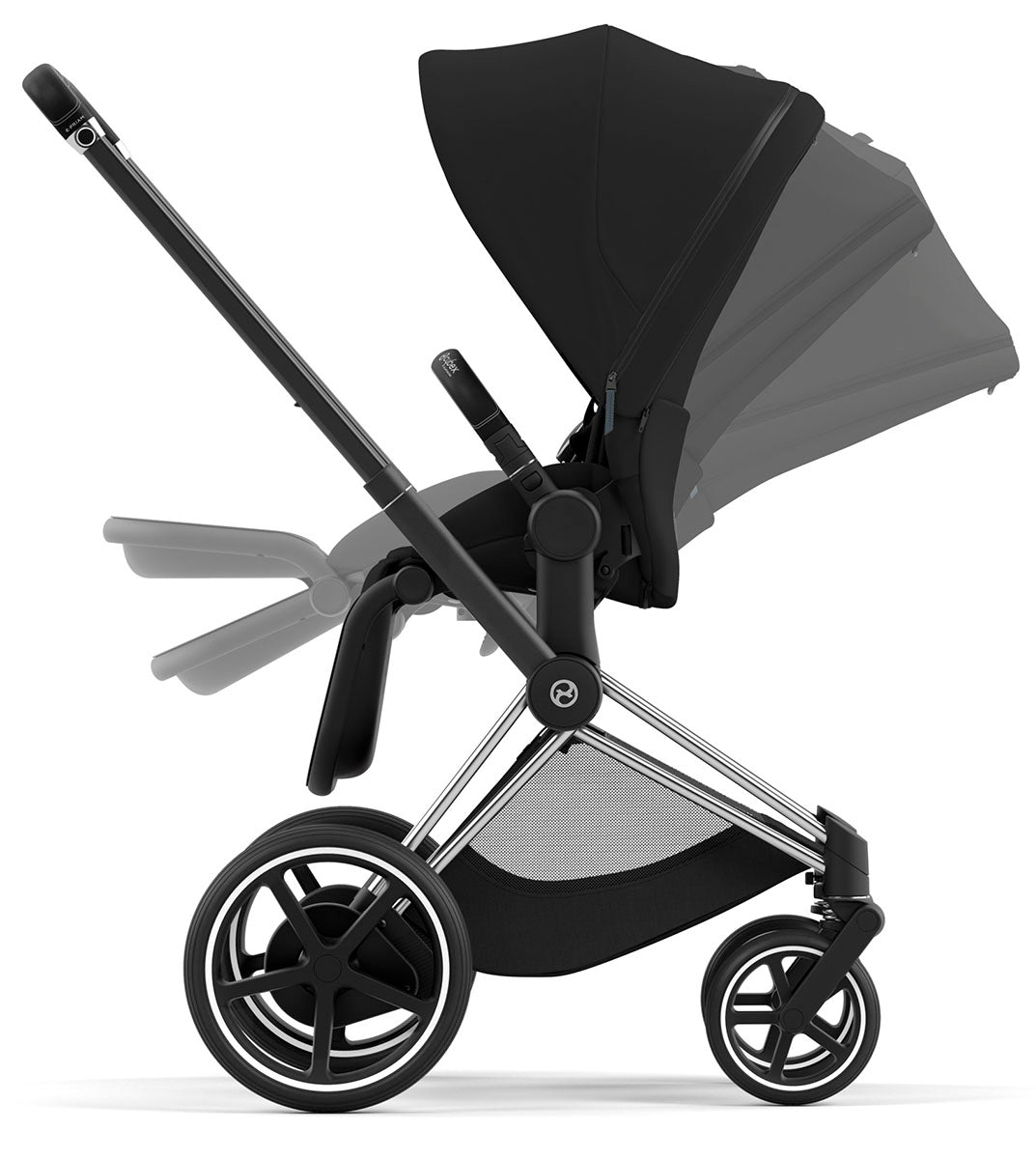 Cybex ePriam 2 Stroller (One Box) - Chrome / Black / Deep Black