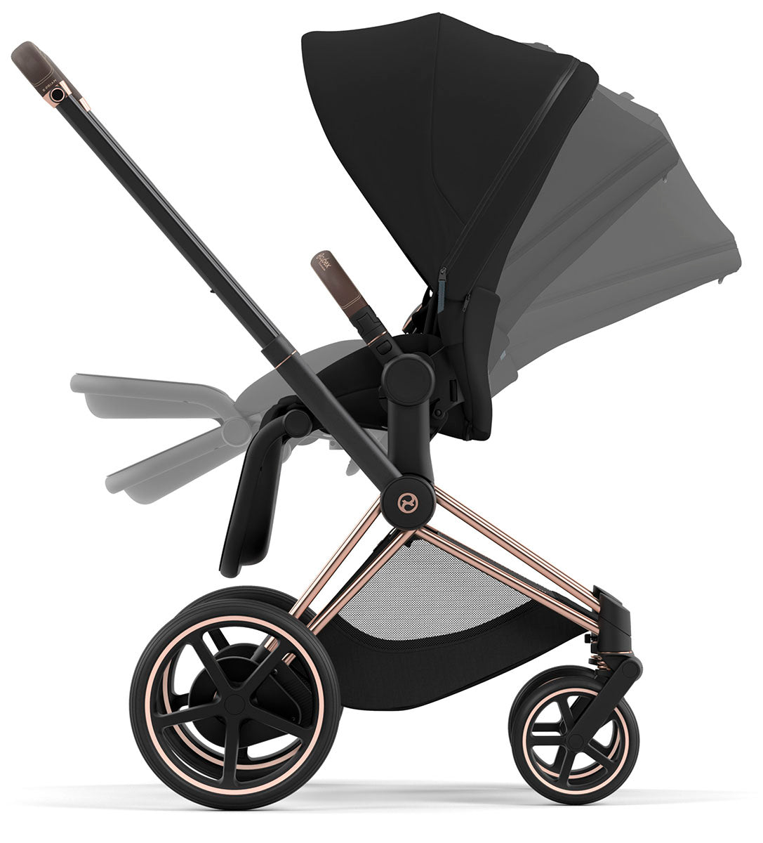 Cybex ePriam 2 Stroller (One Box) - Rose Gold / Brown / Deep Black