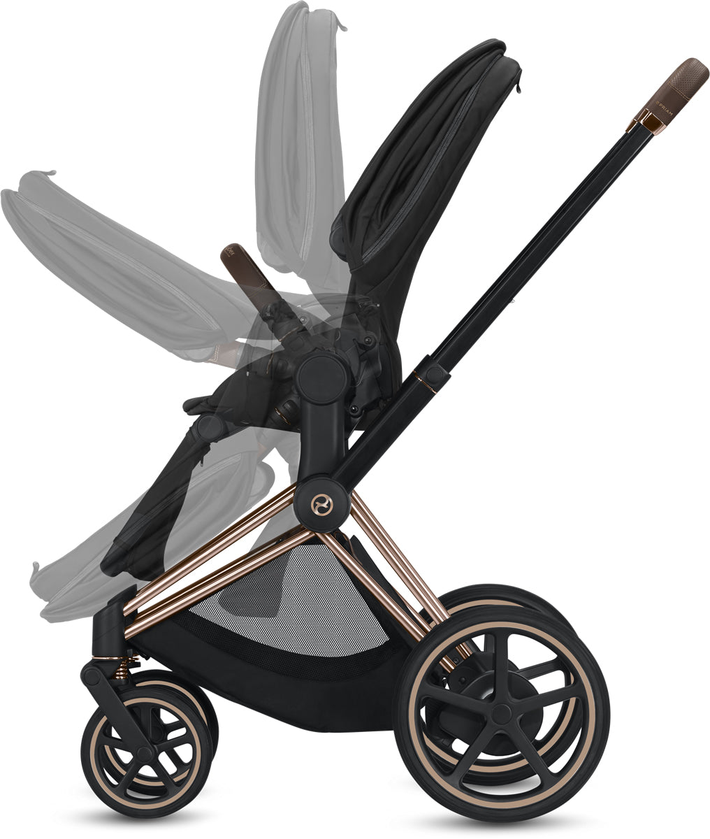 Cybex ePriam Stroller - Chrome/Black/Indigo Blue