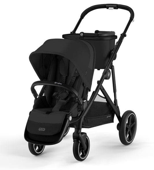 Cybex Gazelle S 2 Single-to-Double Stroller - Black Frame / Moon Black