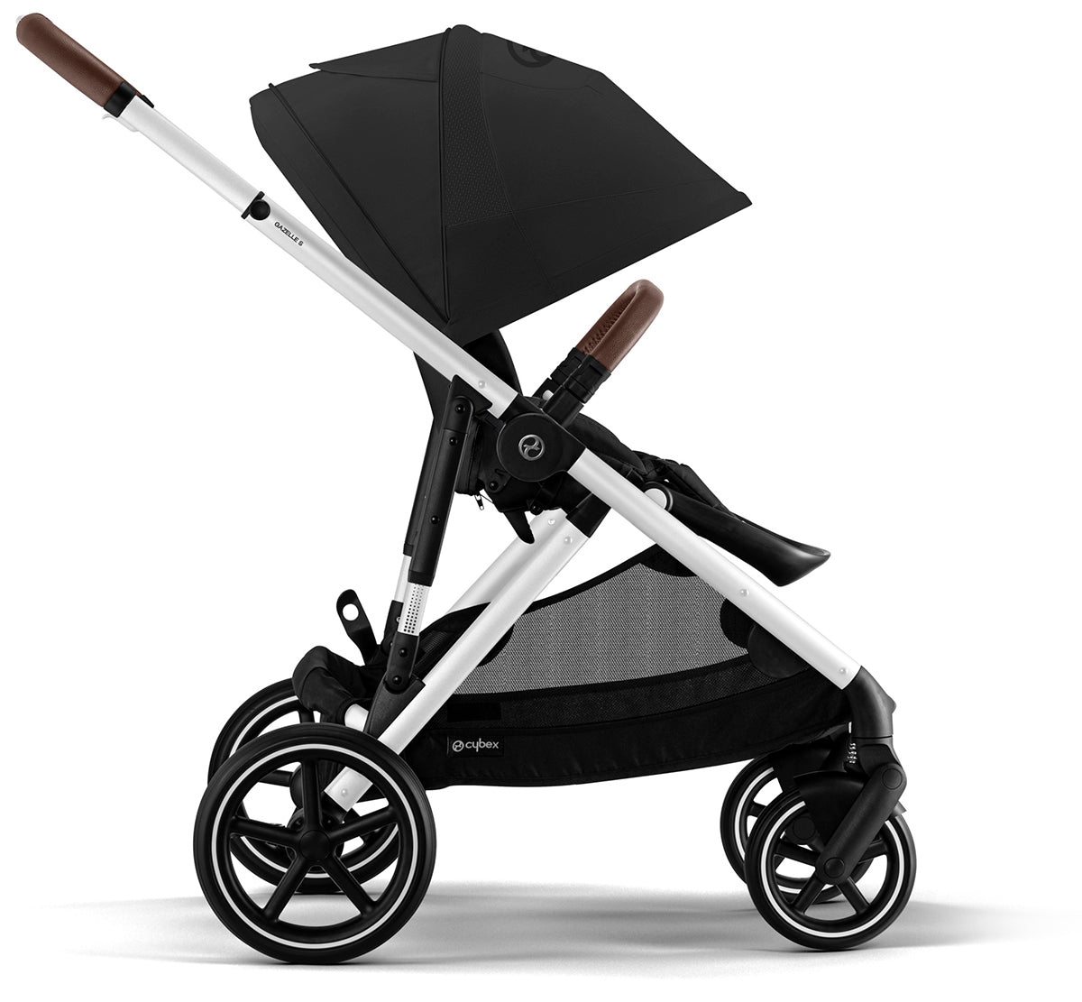 Cybex Gazelle S 2 Single-to-Double Stroller - Silver Frame / Moon Black