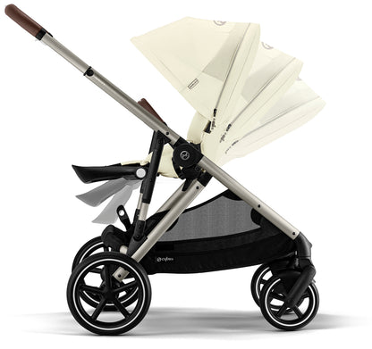 Cybex Gazelle S 2 Single-to-Double Stroller - Taupe Frame / Seashell Beige