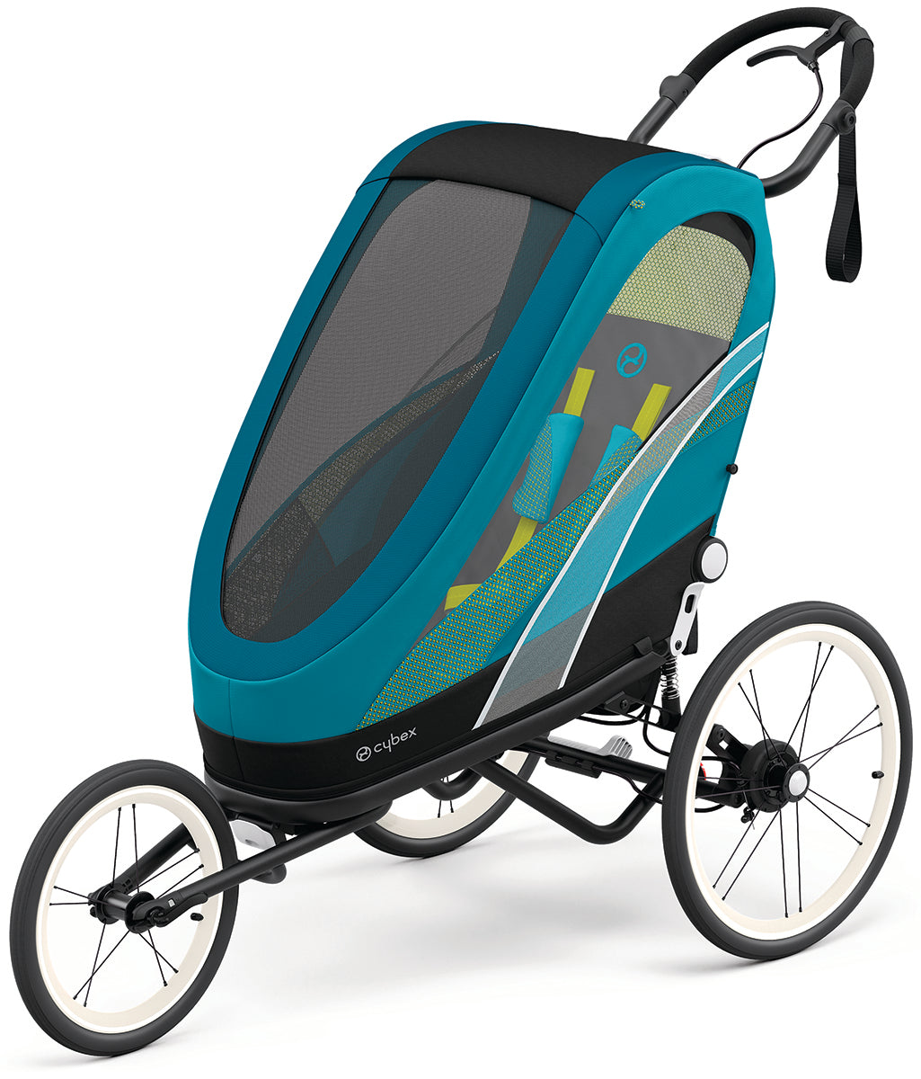 Cybex Zeno Multisport Trailer Bundle - Black Frame + Maliblue Seat Pack