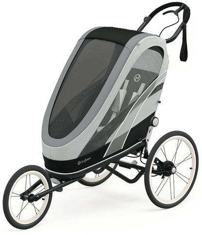 Cybex Zeno Multisport Trailer Bundle - Black Frame + Medal Grey Seat Pack