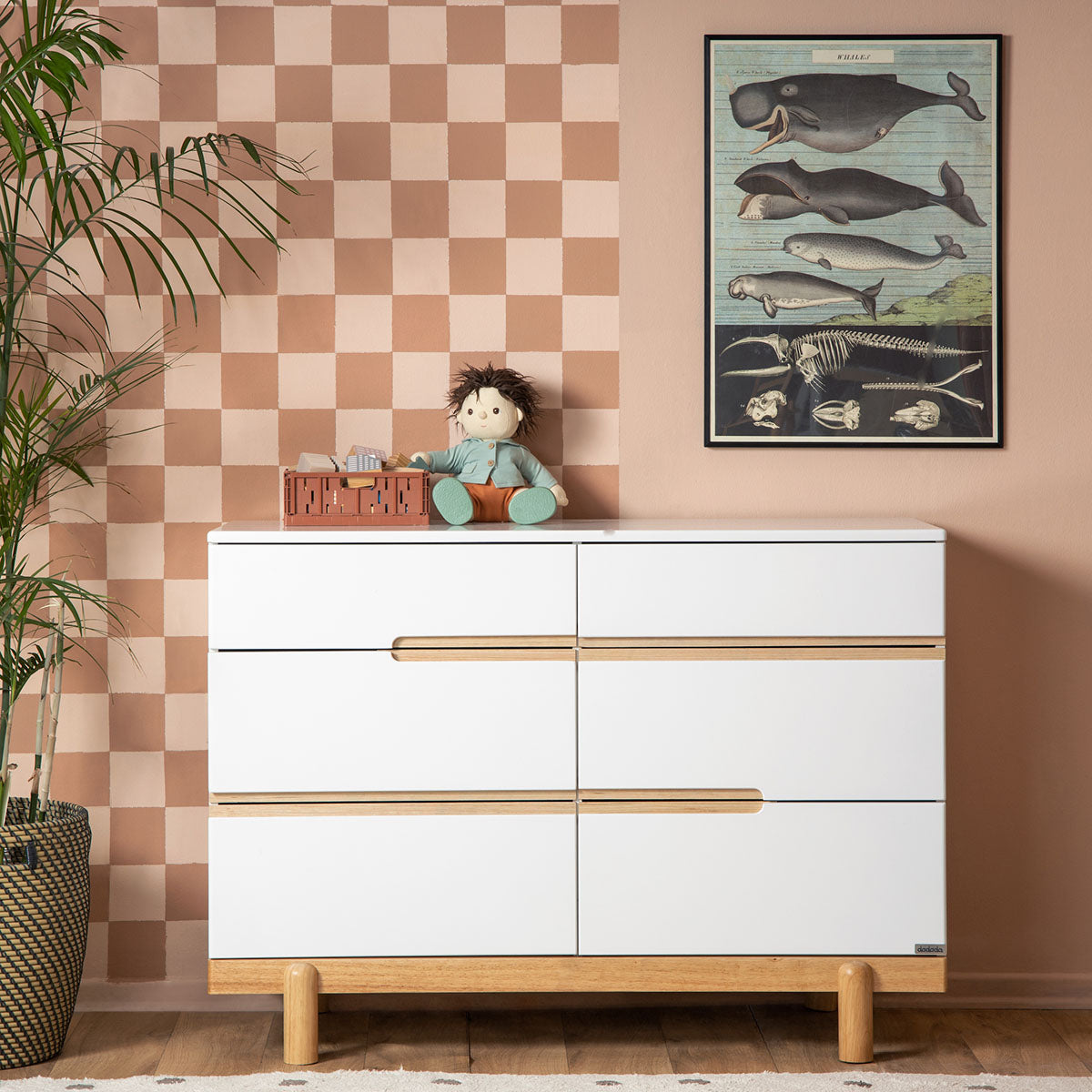 dadada Bliss 6-Drawer Dresser - White / Natural