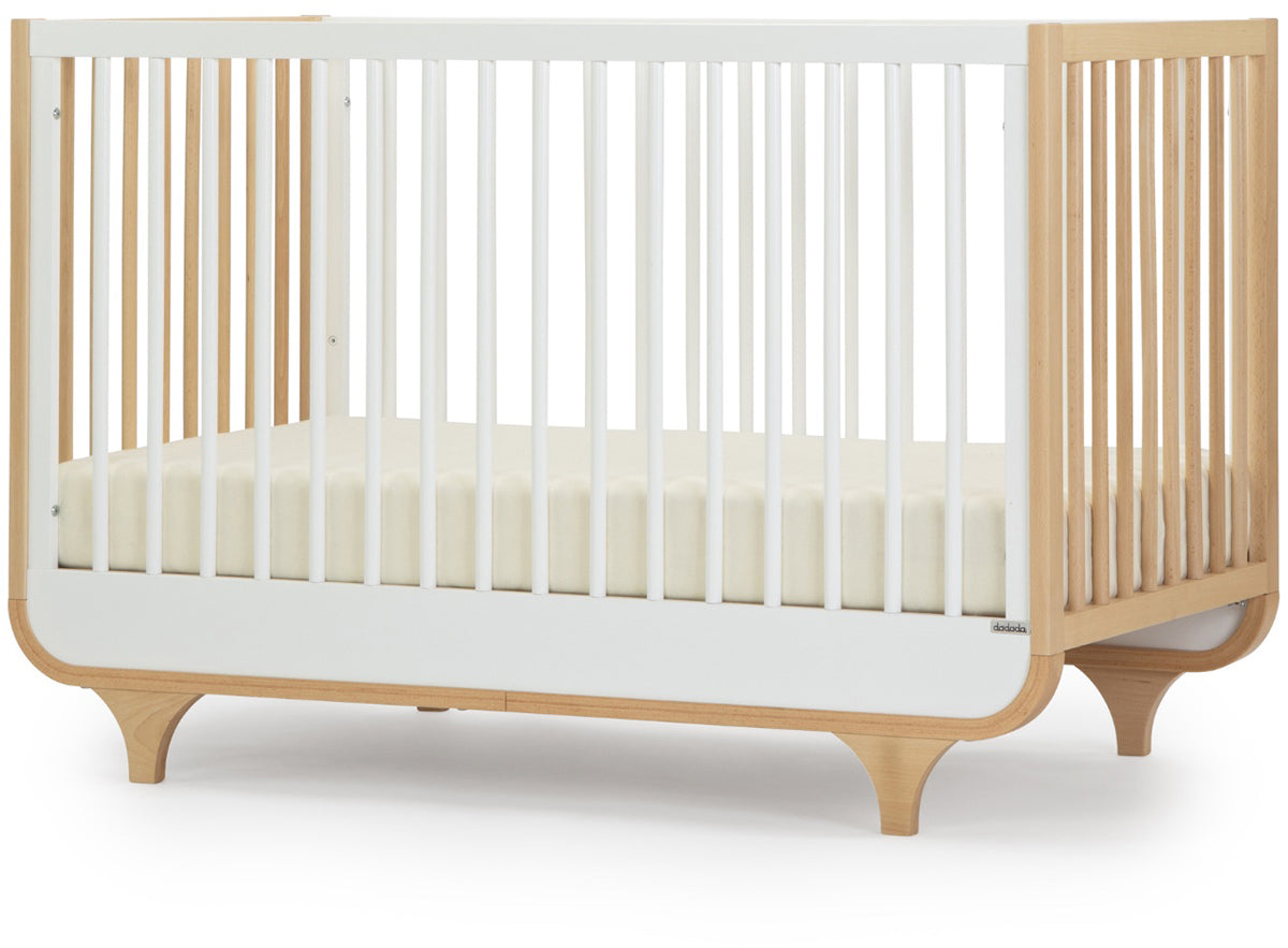 dadada Jolly 3-in-1 Convertible Crib - White / Natural