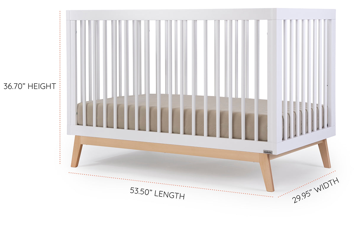 dadada Soho 3-in-1 Convertible Crib - White/Natural