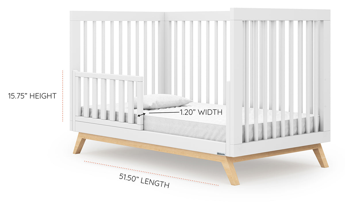 dadada Soho 3-in-1 Convertible Crib - White/Natural