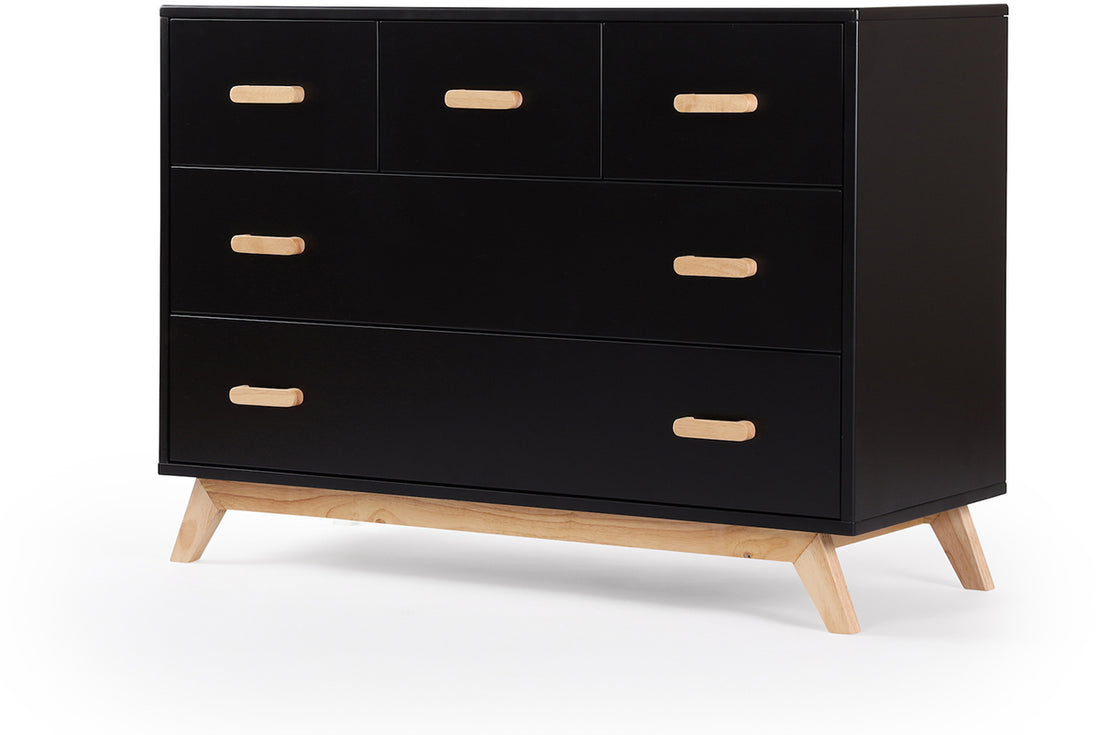 dadada Soho 5-Drawer Dresser - Black / Natural