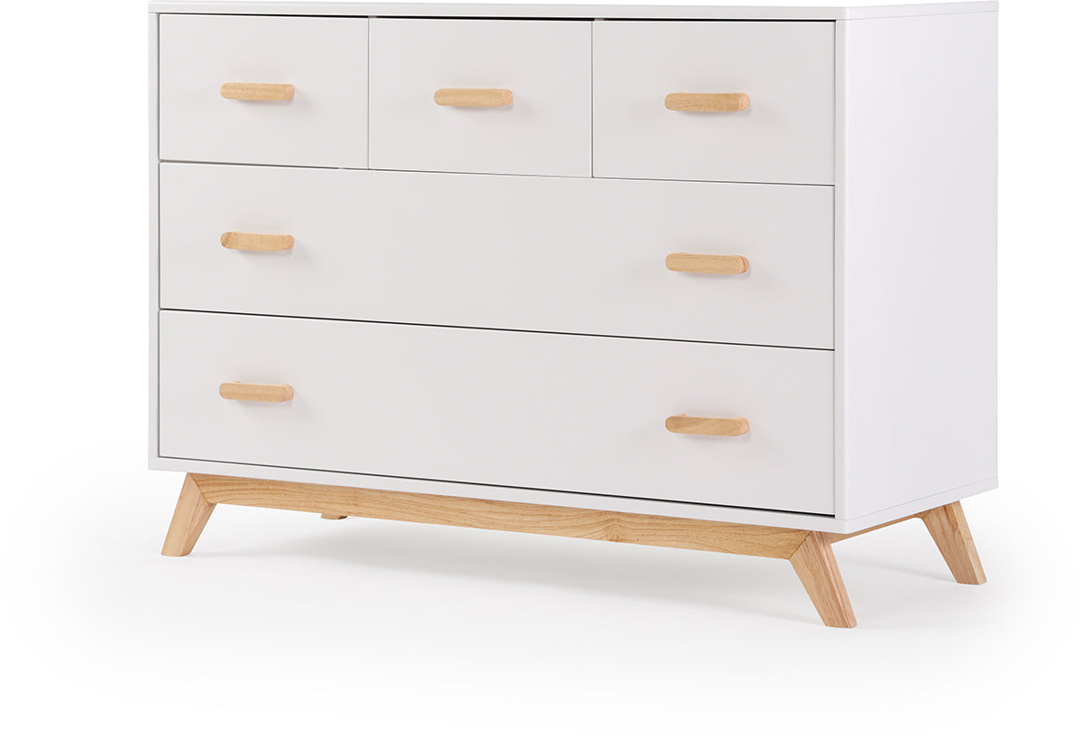 dadada Soho 5-Drawer Dresser - White / Natural