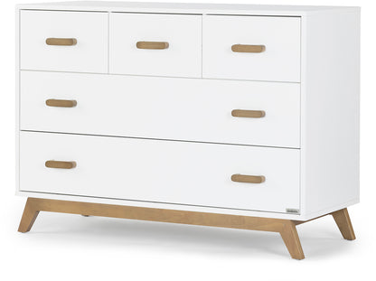 dadada Soho 5-Drawer Dresser - White / Walnut