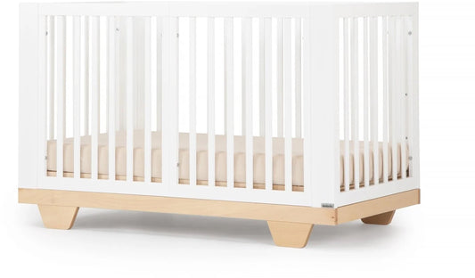 dadada Spirit 7-in-1 Convertible Crib - White / Natural