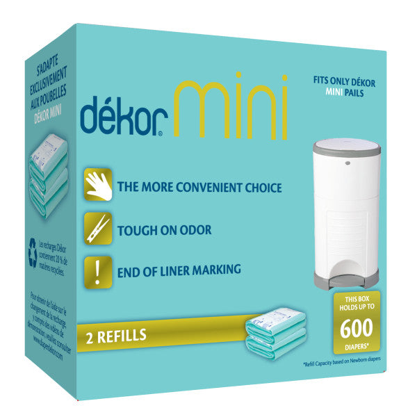 Diaper Dekor Mini Refill, 2-Pack