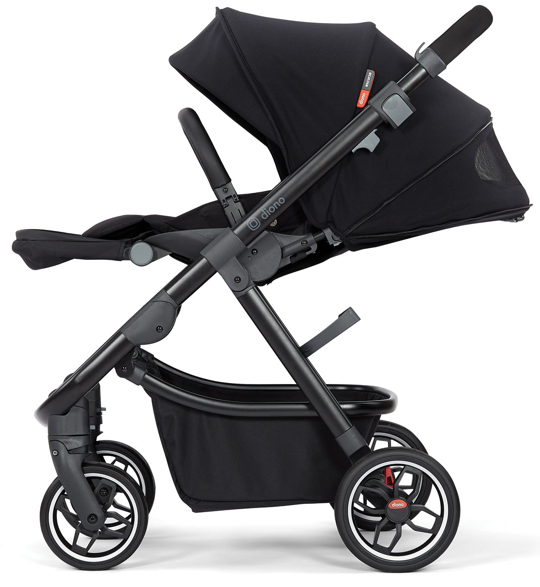 Diono Excurze Stroller & Carrycot - Black Midnight