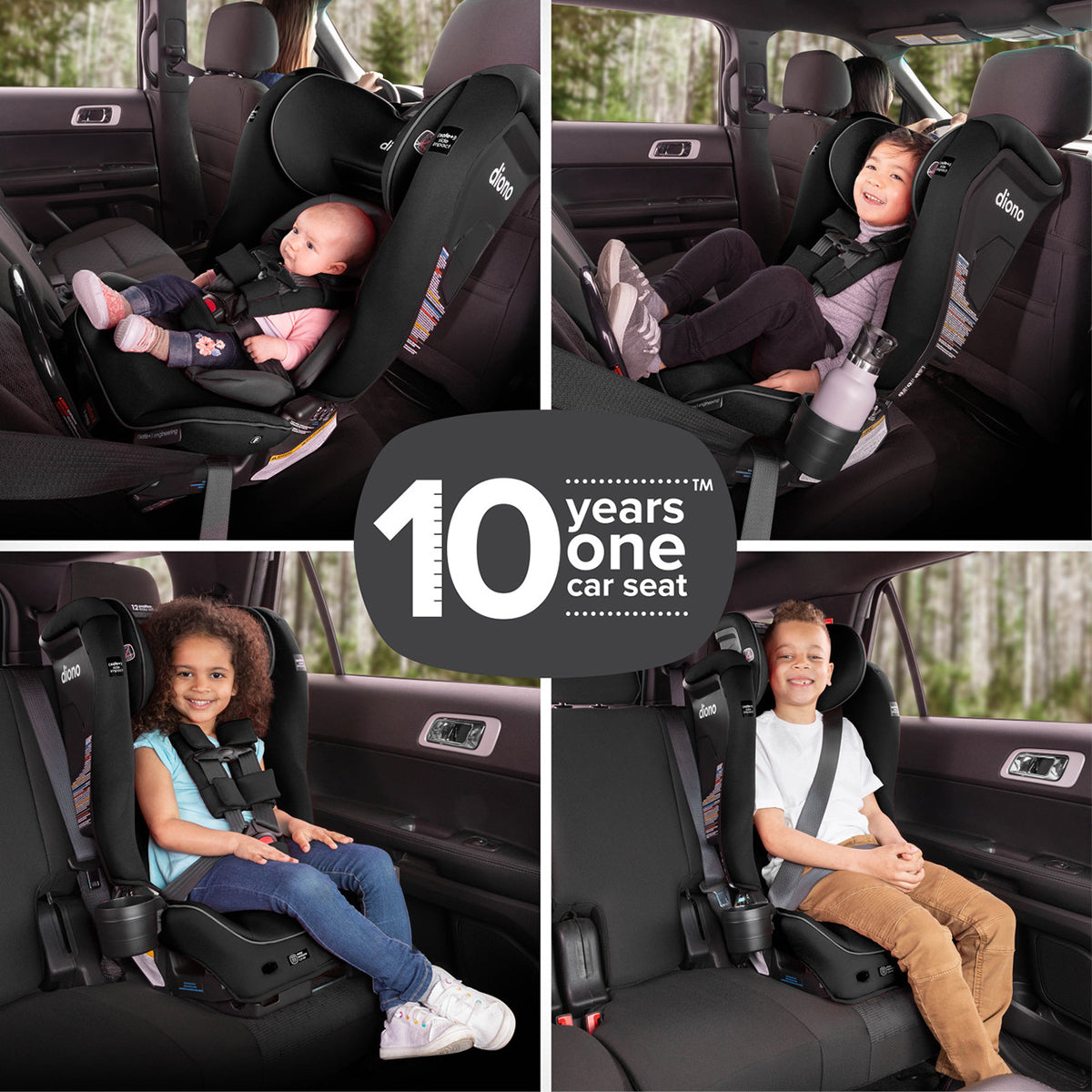 Diono Radian 3 RXT Safe+ Narrow All-in-One Convertible Car Seat - Gray Slate