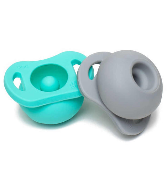 Doddle & Co. The Pop Pacifier, 2 Pack - Oh Happy Grey + In Teal Life