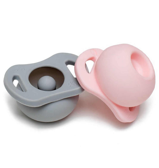 Doddle & Co. The Pop Pacifier, 2 Pack - Oh Happy Grey + Make Me Blush