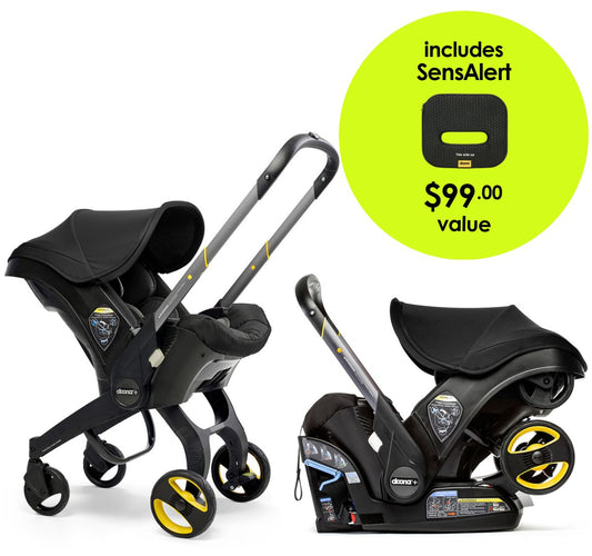 Doona+ Infant Car Seat & Stroller + SensAlert Pad Bundle - Nitro Black