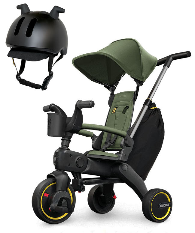 Doona Liki Trike S3 + Liki Helmet Bundle - Desert Green / Black