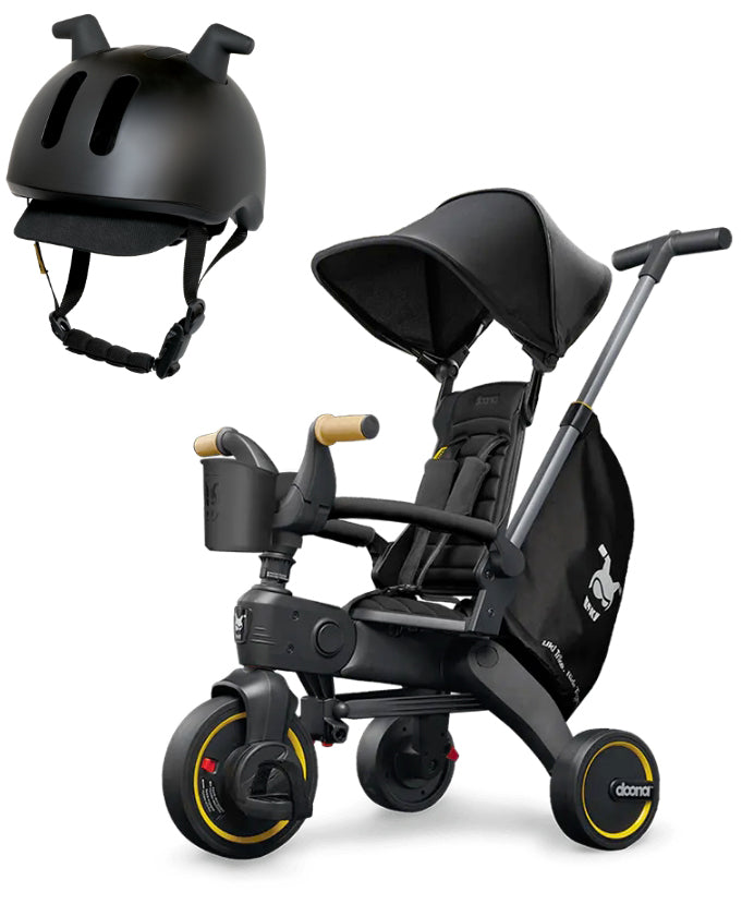 Doona Liki Trike S5 + Liki Helmet Bundle - Nitro Black / Black