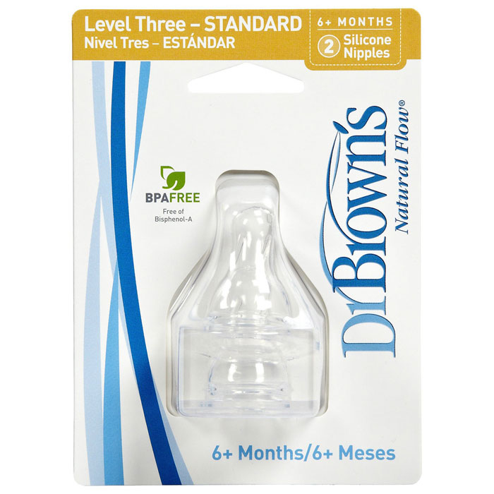 Dr. Brown's Level-3 Standard Neck Nipple, 2-Pack