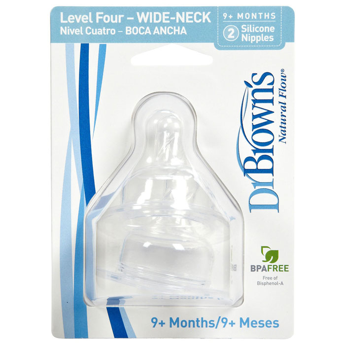 Dr. Brown's Level-4 Wide Neck Nipple, 2-Pack