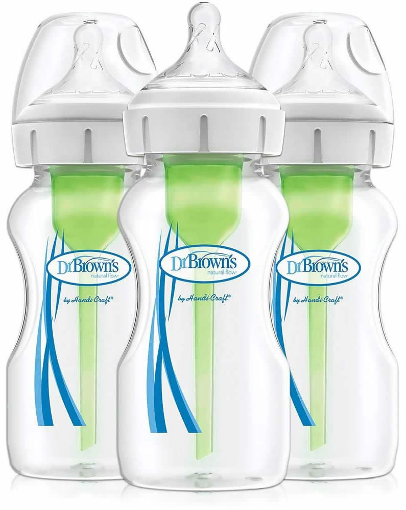 Dr. Brown's Options+ Wide-Neck Baby Bottle, 9 oz - 3 Pack