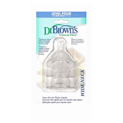 Dr. Brown's Wide Neck Level Four Feeding Nipple 3-Pack