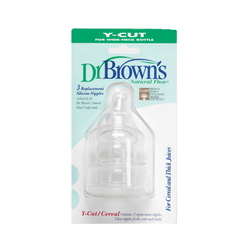 Dr. Brown's Wide Neck Y-Cut Feeding Nipple- 3 Pack