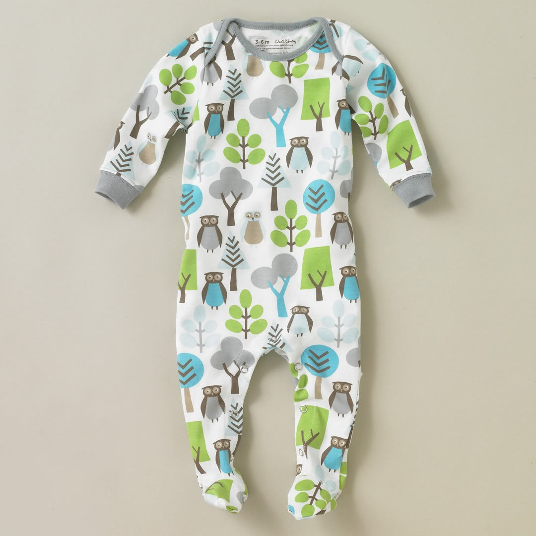 DwellStudio Owls Sky Footie Playsuit 0-3 Mo.