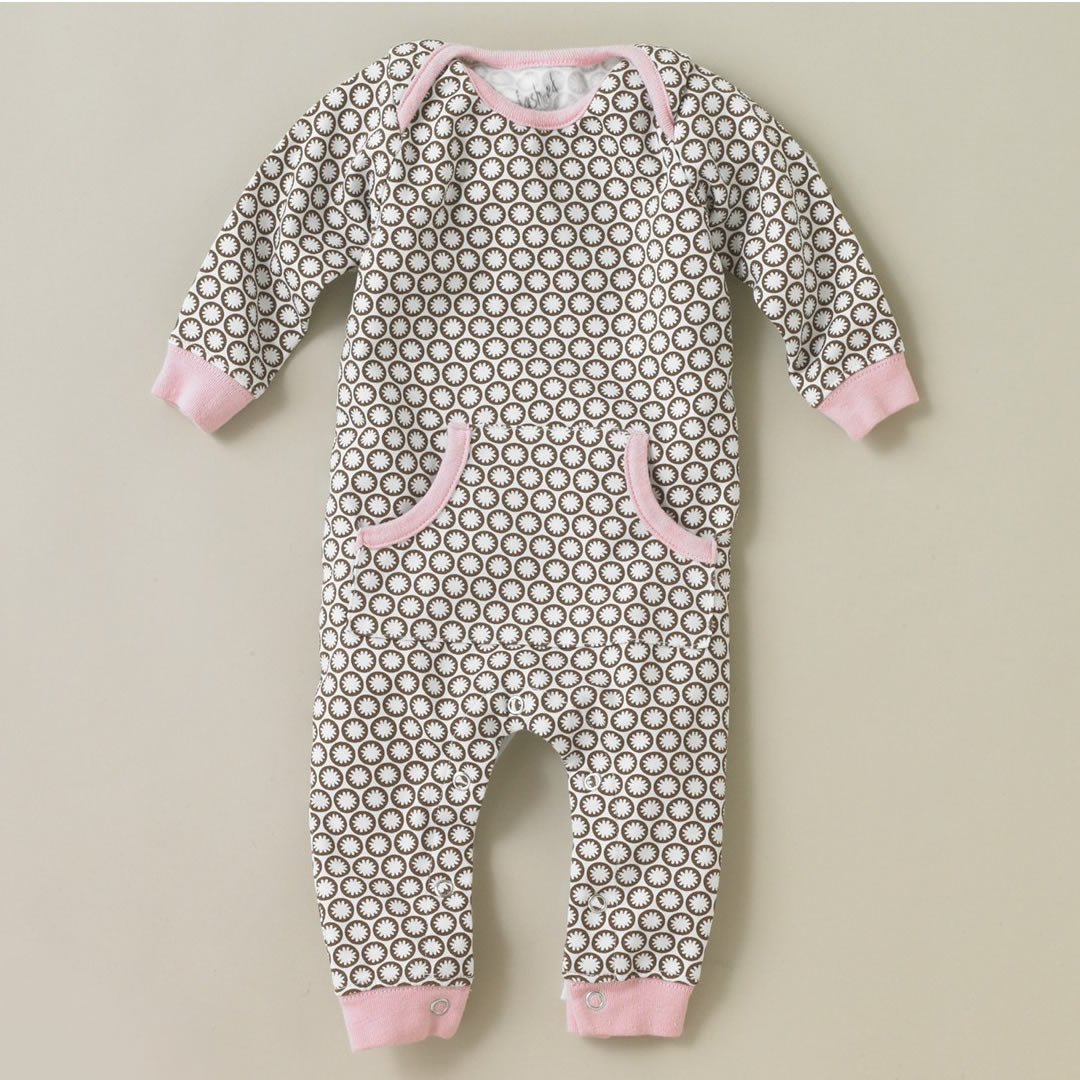 DwellStudio Starburst Chocolate Playsuit 0-3 Mo.