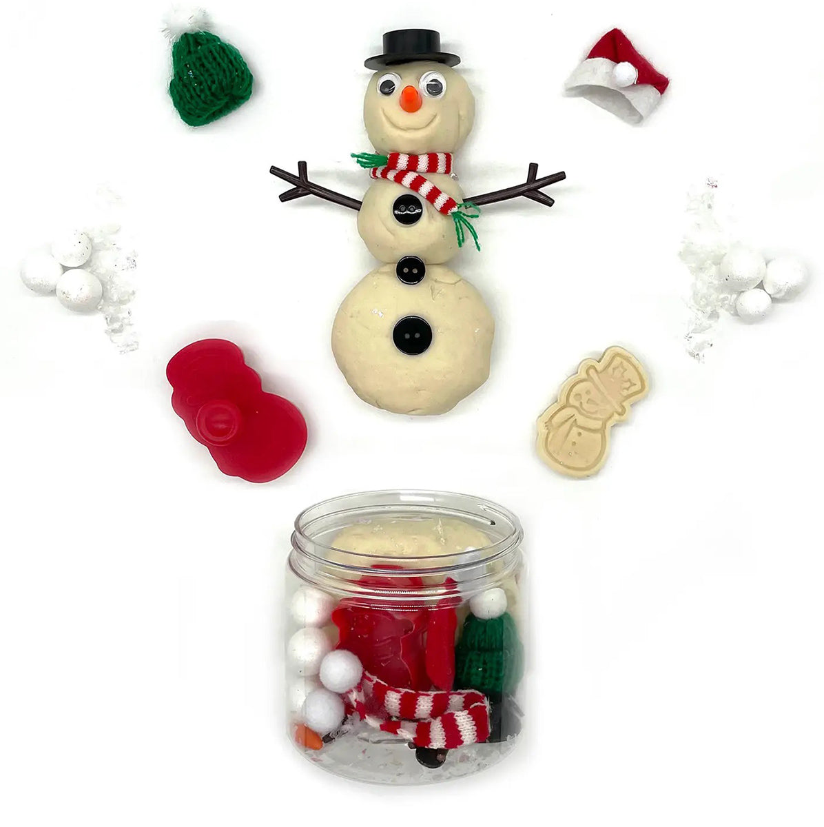 Earth Grown KidDoughs Play Dough Kit - Build a Snowman Dough Globe (Unscented)