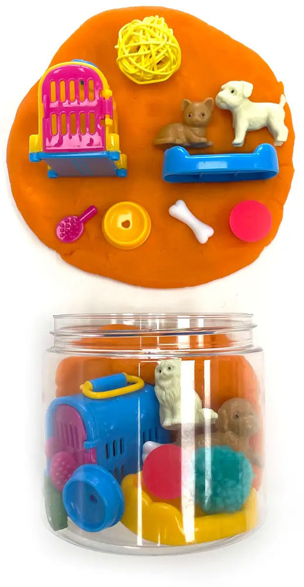 Earth Grown KidDoughs Play Dough-To-Go Jar - Puppies & Kitties (Scented)