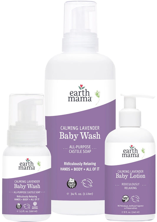 Earth Mama Ridiculously Relaxing Lavender Baby Wash and Lotion Bundle