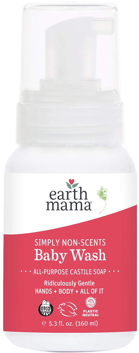 Earth Mama Simply Non-Scents Castile Baby Wash, 5.3 fl. oz.