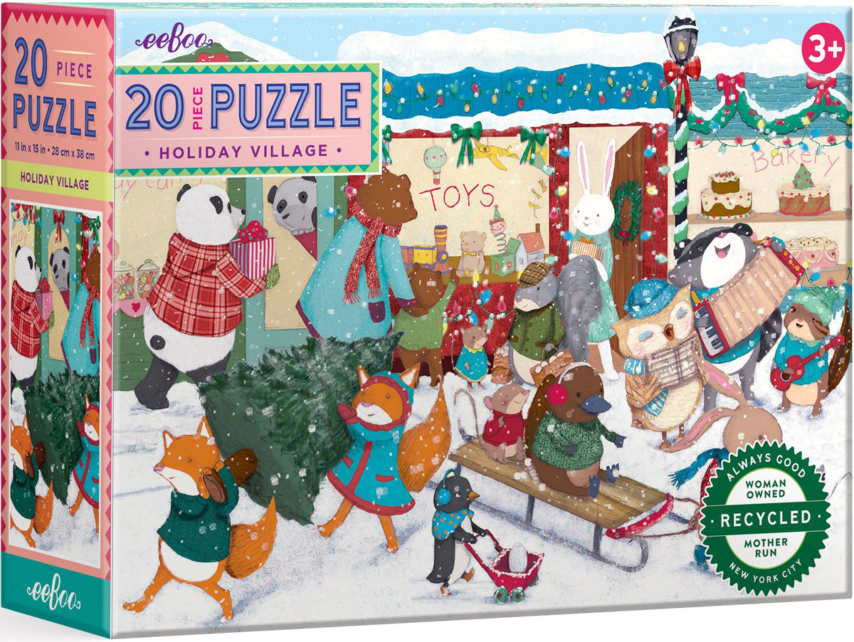 eeBoo 20 Piece Big Puzzle - Holiday Village